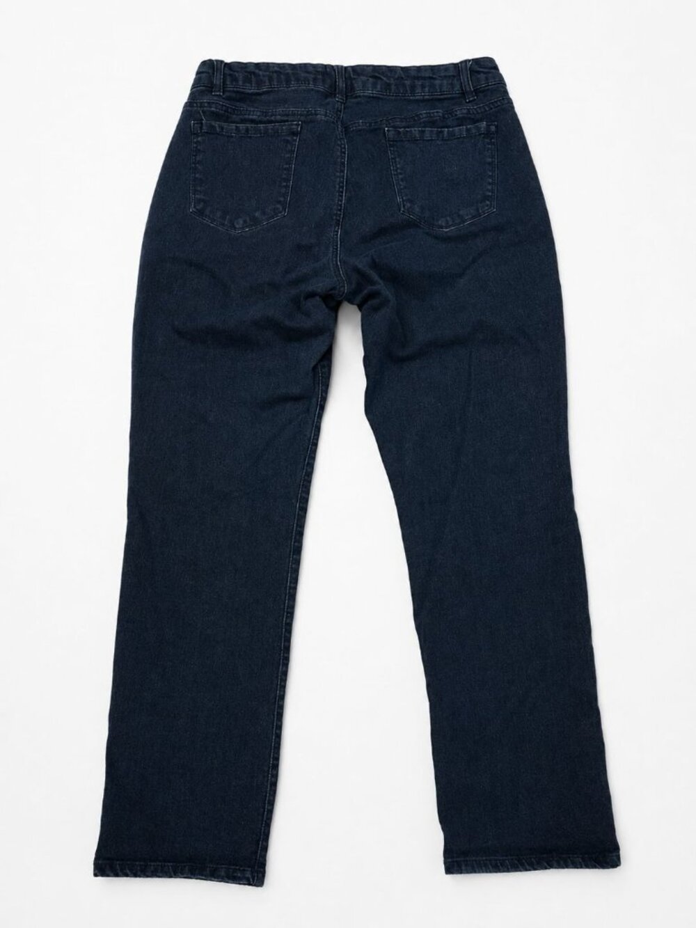 Measure & Made Women's Dark Wash Straight Jeans Size 14/3 Stretch Denim - Picture 2 of 3